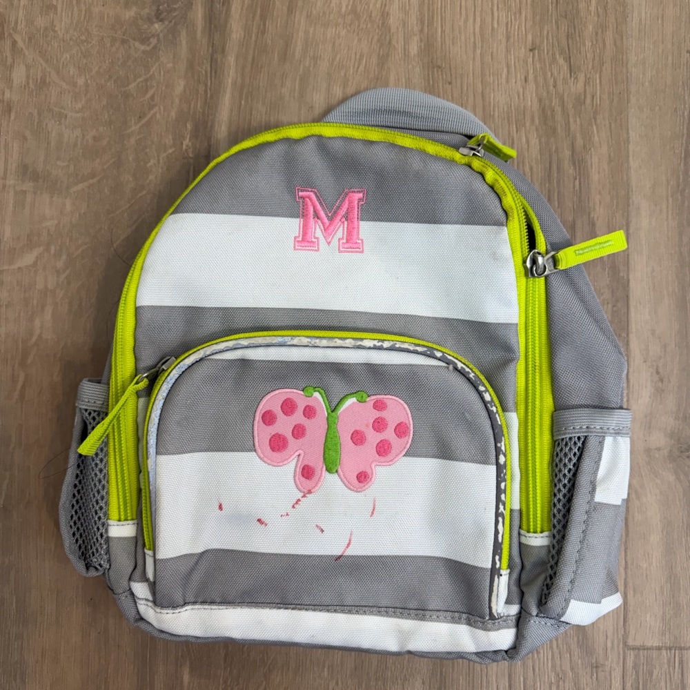 Customize mini bag for toddlers letter “M” pink/gray